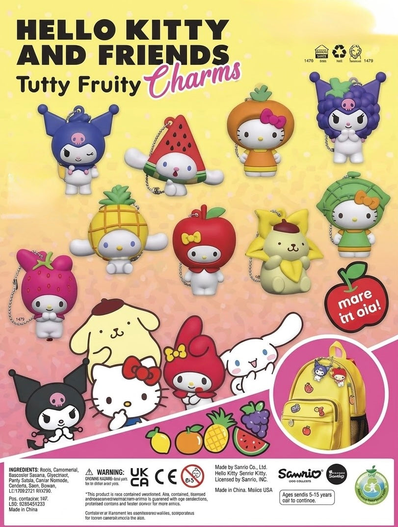 HELLO KITTY TUTTY FRUTTY CHARMS - Ø50mm Kapseln